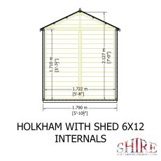 12x6 Shire Holkham Combi Greenhouse with Shed - internal view
