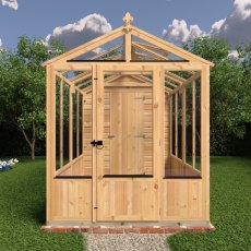 12x6 Shire Holkham Combi Greenhouse with Shed - in situ, front view