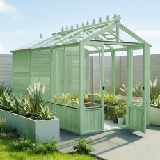 12x6 Shire Holkham Combi Greenhouse with Shed - green