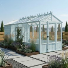 16x6 Shire Holkham Combi Greenhouse with Shed - painted in blue