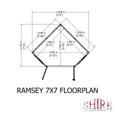 7x7 Shire Ramsey Corner Summerhouse - footprint