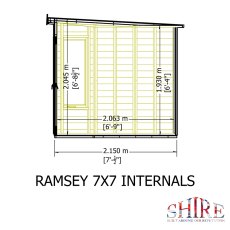 7x7 Shire Ramsey Corner Summerhouse - internal dimensions