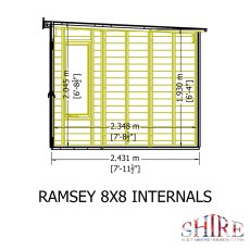 8x8 Shire Ramsey Corner Summerhouse - internal dimensions
