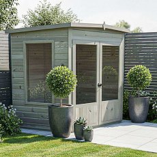 8x8 Shire Ramsey Corner Summerhouse - painted