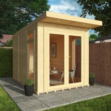 2m x 3m Mercia Insulated Garden Room - in situ, angle view