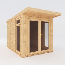 2m x 3m Mercia Insulated Garden Room - isolated angle view, doors closed
