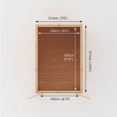 2m x 3m Mercia Insulated Garden Room - footprint