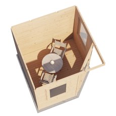 8 x 8 Lugarde Select Padstow Summerhouse in 44mm Wall Thickness (2.4m x 2.4m) - in situ, top view