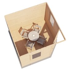10x10 Lugarde Select Sidmouth Summerhouse in 44mm Wall Thickness (3m x 3m) - in situ, top view