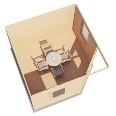 12x12 Lugarde Select Scarborough Summerhouse in 44mm Wall Thickness (3.6m x 3.6m) - in situ, top view