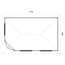 16x10 Lugarde Select Falkirk Summerhouse in 44mm Wall Thickness (4.8m x 3m) - dimensions