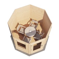 8x8 Lugarde Select Elgin Summerhouse in 28mm Wall Thickness (2.4m x 2.4m) - in situ, top view