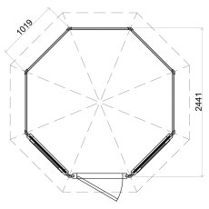 8x8 Lugarde Select Linlithgow Summerhouse in 28mm Wall Thickness (2.4m x 2.4m) - dimensions