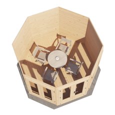 10x10 Lugarde Select Helensburgh Summerhouse in 28mm Wall Thickness (3m x 3m) - in situ, top view