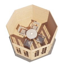 10x10 Lugarde Select Arran Summerhouse in 28mm Wall Thickness (3m x 3m) - in situ, top view