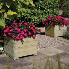 Rowlinson Marberry Square Planter - Pressure Treated - in situ, plant