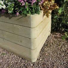 Rowlinson Marberry Rectangular Planter - Pressure Treated - in situ, corner view