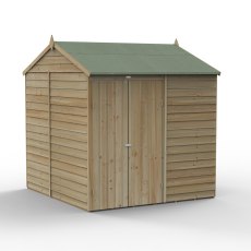 7x7 Forest 4Life Reverse Apex Windowless Shed with Double Doors - isolated angle view, doors closed