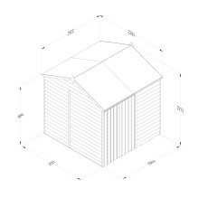 7x7 Forest 4Life Reverse Apex Windowless Shed with Double Doors - dimensions