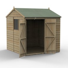 7x7 Forest 4Life Reverse Apex Shed with Double Doors - isolated angle view