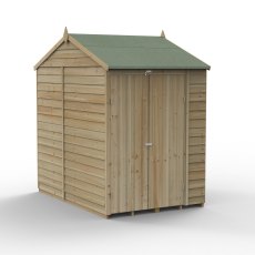 7x5 Forest 4Life Reverse Apex Windowless Shed with Double Doors - isolated angle view, doors closed