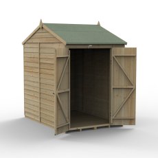 7x5 Forest 4Life Reverse Apex Windowless Shed with Double Doors - isolated angle view