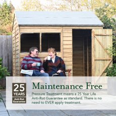 12x8 Forest 4Life Reverse Apex Shed with Double Doors - maintenance free