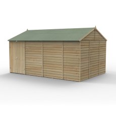 15x10 Forest 4Life Reverse Apex Windowless Shed with Double Doors - isolated angle view