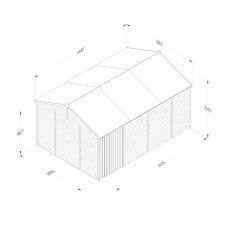 15x10 Forest 4Life Reverse Apex Windowless Shed with Double Doors - dimensions