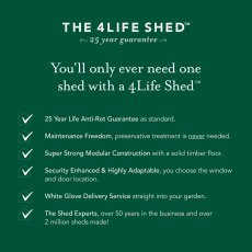 15x10 Forest 4Life Reverse Apex Windowless Shed with Double Doors - features