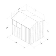 8x6 Forest 4Life Reverse Apex Shed with Double Doors - dimensions
