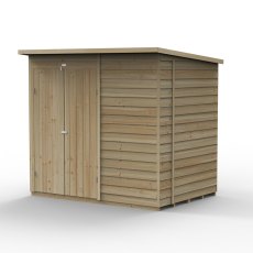 7x5 Forest 4Life Pent Windowless Shed with Double Doors - isolated angle view, doors closed
