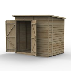 7x5 Forest 4Life Pent Windowless Shed with Double Doors - isolated angle view