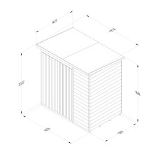 6x4 Forest 4Life Pent Windowless Shed with Double Doors - dimensions