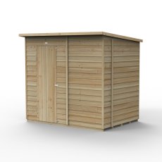 7x5 Forest 4Life Pent Windowless Shed - isolated angle view, doors closed