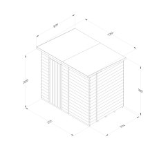 7x5 Forest 4Life Pent Windowless Shed - dimensions