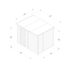 8x6 Forest 4Life Windowless Pent Shed - dimensions