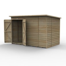 10x6 Forest 4Life Pent Windowless Shed with Double Doors - isolated angle view