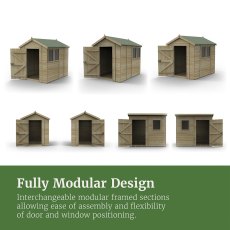 12x8 Forest Timberdale Tongue and Groove Apex Shed With Double Doors - modular