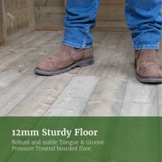 8x6 Forest Timberdale Tongue and Groove Pent Shed With Three Windows - floor