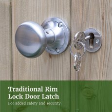 7x5 Forest Timberdale Tongue and Groove Pent Shed with Three Windows - latch