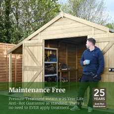 7x5 Forest Timberdale Tongue and Groove Pent Shed with Three Windows - maintenance free