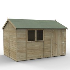 12x8 Forest Timberdale Tongue and Groove Reverse Apex Shed - isolated angle view