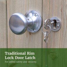 12x8 Forest Timberdale Tongue and Groove Reverse Apex Shed - latch