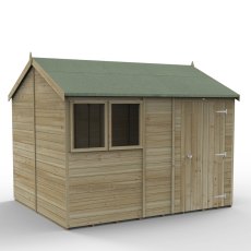 10x8 Forest Timberdale Tongue and Groove Reverse Apex Shed - isolated angle view