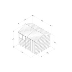 10x8 Forest Timberdale Tongue and Groove Reverse Apex Shed - dimensions