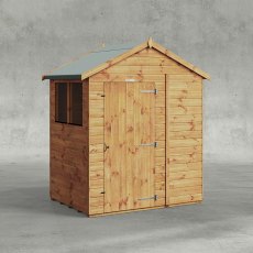 4 x 6 Powersheds Tongue & Groove Apex Wooden Shed - isolated angle view