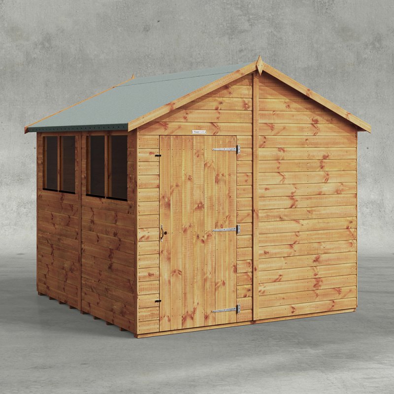 8 x 8 Powersheds Tongue & Groove Apex Wooden Shed, studio photo