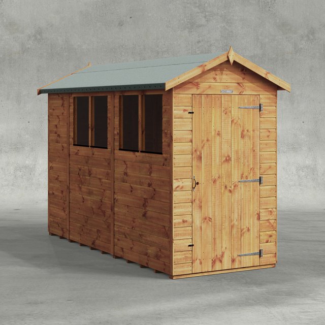 10 x 4 Powersheds Tongue & Groove Apex Wooden Shed, studio photo