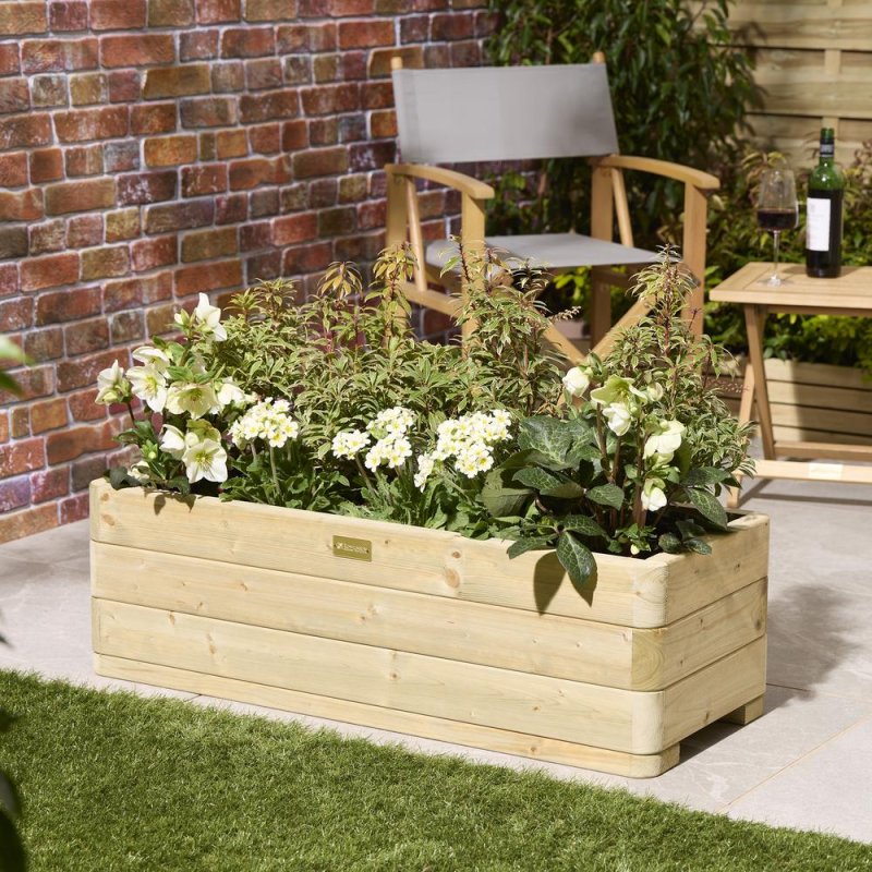 Rowlinson Garden Products 3 x 1'4 Rowlinson Marberry Rectangular Planter (1m x 0.4m)